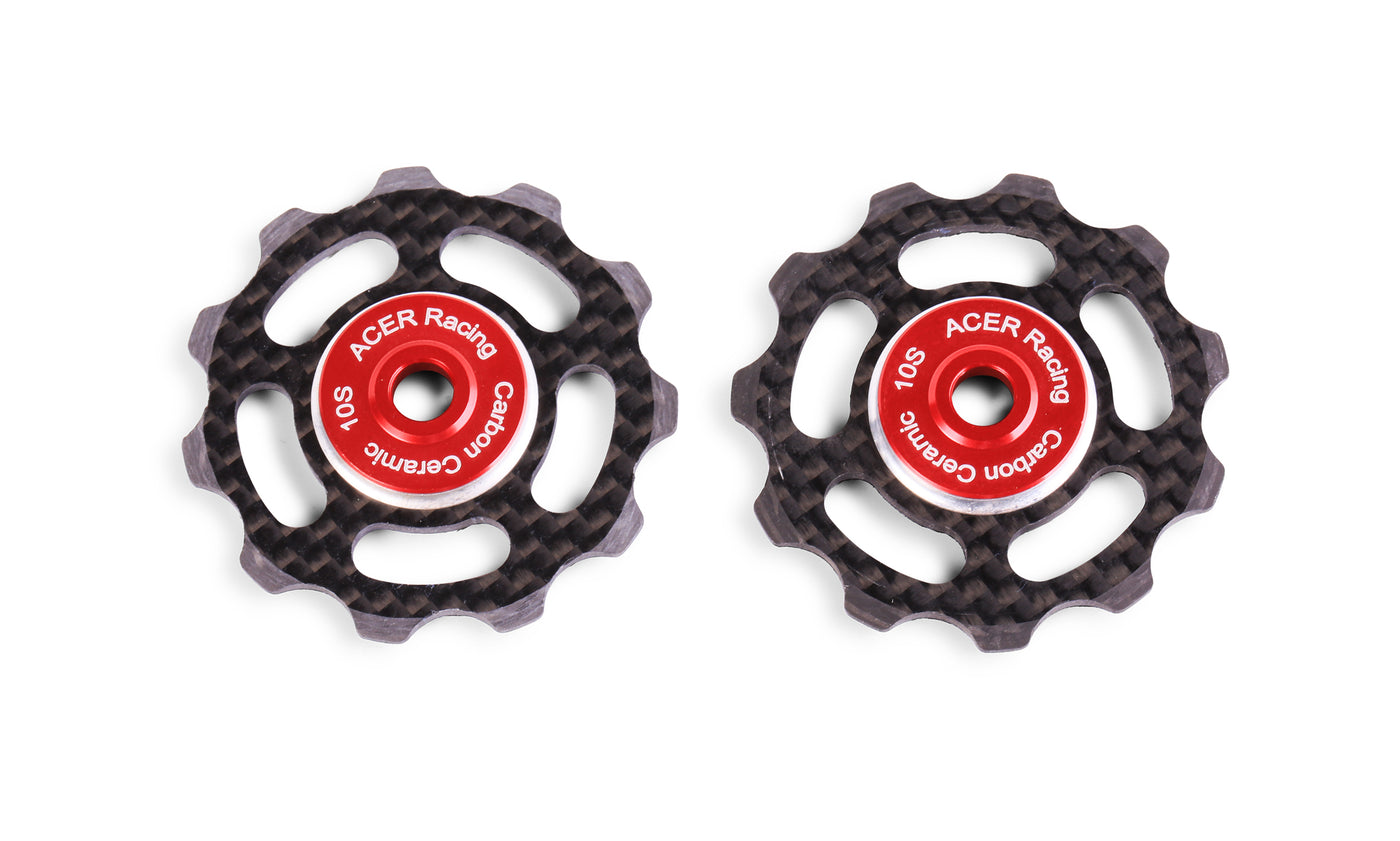 carbon fiber cycling jockey wheels with ceramic bearings
