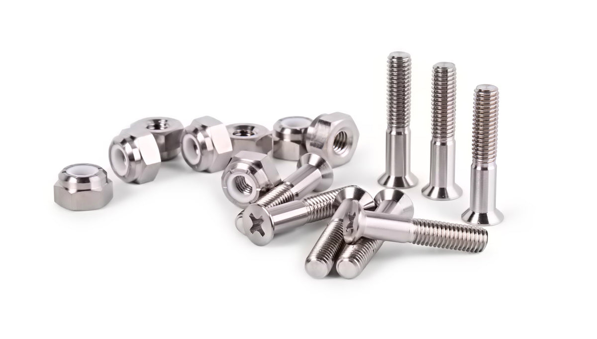 Titanium Skateboard Mounting Hardware Screws 16 pieces ACER Racing