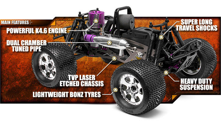 Pièces HPI Savage X 4.6 GT-6 RTR 1/8 Nitro 160100 Pièces HPI Savage X 4.6 GT-6 RTR 1/8 Nitro 160100